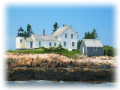 Mark Island Light at the entrance to the harbor